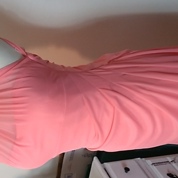 David's Bridal peach color 4 prom wedding bridesmaid mother bride dress formal - Picture 3 of 6